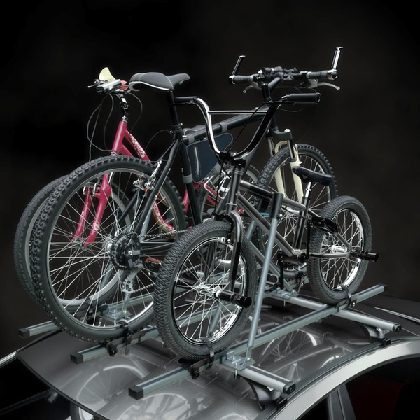 Dachfahrradträger, Dachfahrradhalter mit Schlüssel und Alubalken - 3xM-08