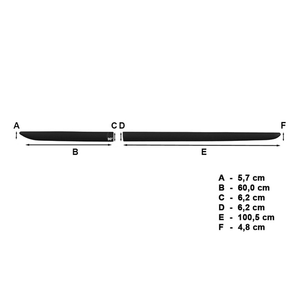 Schwarze Auto Seitenschutzleisten Toyota Rav4 SUV (2011-2012) - (Länge: 1005mm; 600mm)