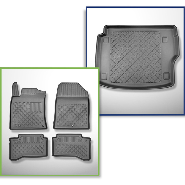 Set Kofferraumschale und angepasste Autoteppiche TPE für: Kia XCeed Plug-in Hybrid Crossover (02.2020-....)