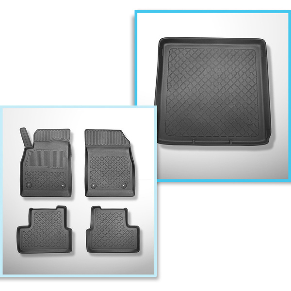 Set Kofferraumschale und angepasste Autoteppiche TPE für: Opel Astra J Sports Tourer (09.2010-03.2016)