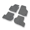 Fußmatten Auto für Seat Toledo III Hatchback (2004-2009) - Premium Velours graue Automatten Autoteppiche