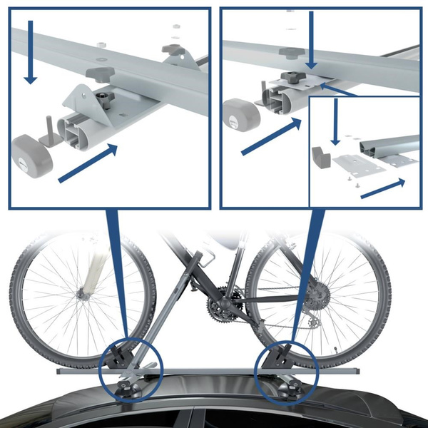 Dachfahrradträger, Dachfahrradhalter mit Schlüssel und Alubalken - 4xM-17
