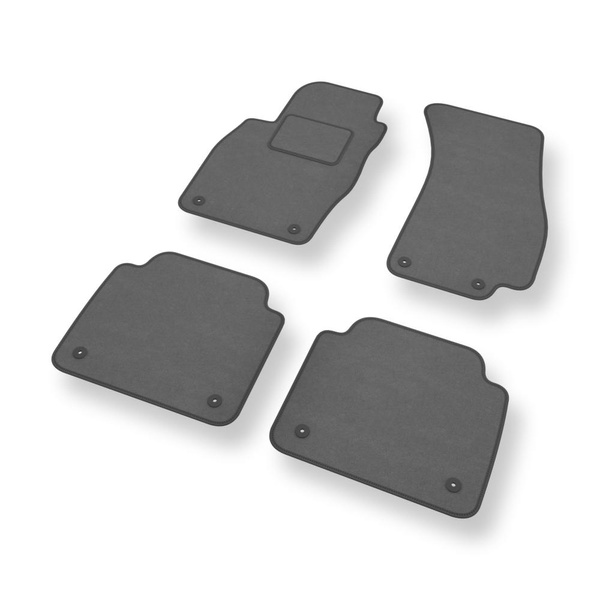 Fußmatten Auto für Audi A8 IV D5 Limousine (2017-....) Kurzversion - Premium Velours graue Automatten Autoteppiche