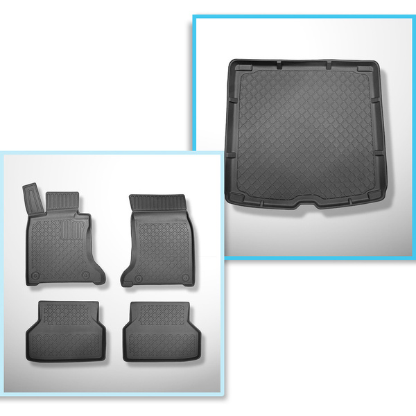 Set Kofferraumschale und angepasste Autoteppiche TPE für: BMW 5er E61 Touring (06.2004-2010)