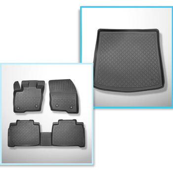 Set Kofferraumschale und angepasste Autoteppiche TPE für: Ford Galaxy III MPV (09.2015-....) - 7 Sizte; 3. Reihe umgelegt