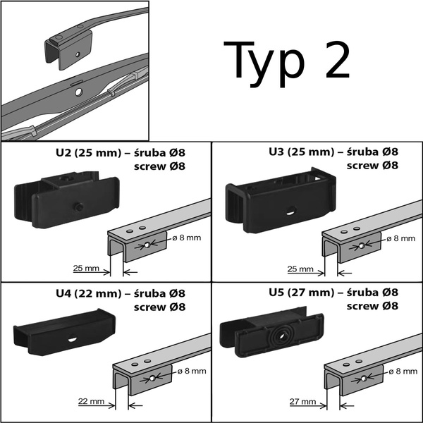 Vordere Scheibenwischer für Autosan H9 Reisebus (1990-2006) - Wischerblätter Standard