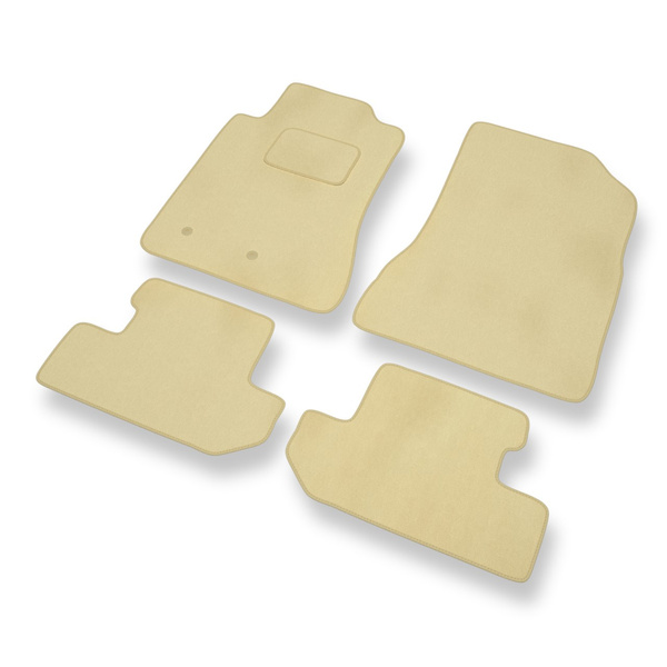 Fußmatten Auto für Ford Mustang VI Coupé, Cabriolet (2014-2023) - Premium Velours beige Automatten Autoteppiche