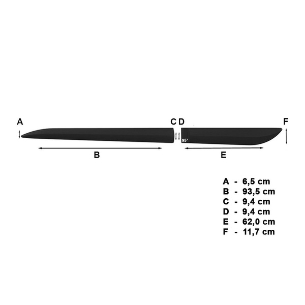 Schwarze Auto Seitenschutzleisten Ssangyong Korando SUV (2011-2016) - (Länge: 935mm; 620mm)