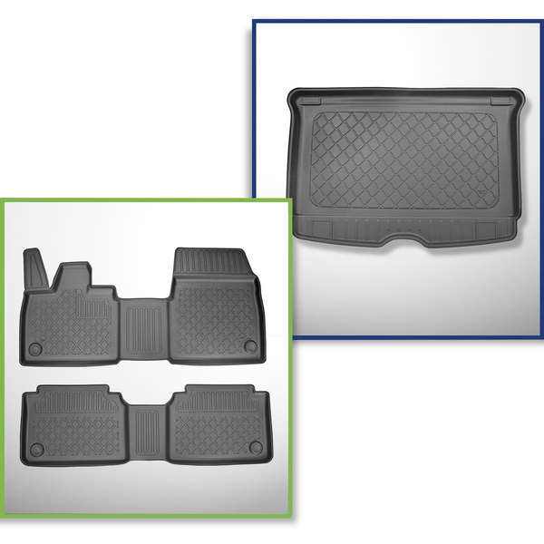 Set Kofferraumschale und angepasste Autoteppiche TPE für: BMW i3 Hatchback (11.2013-07.2022) - nicht fuer Range Extender