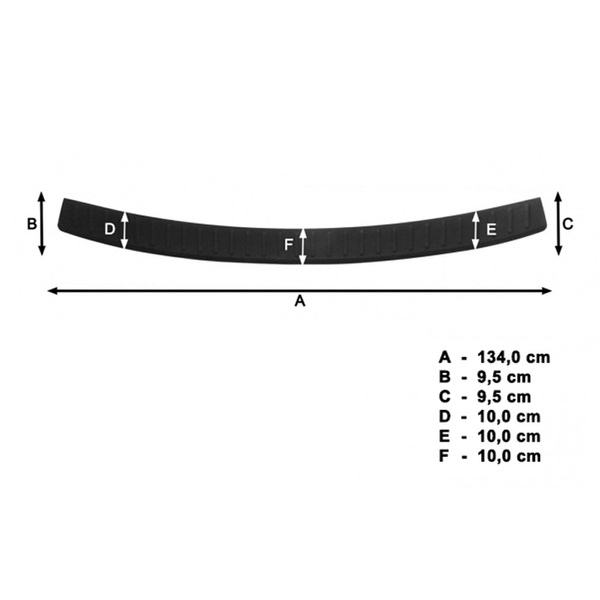 Schwarzer Ladekantenschutz für die hintere Stoßstange Volkswagen Caddy IV Cargo (2015-....)