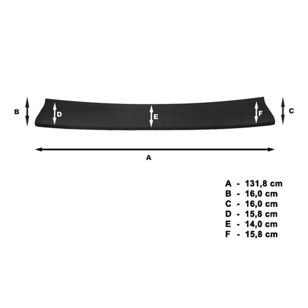 Schwarzer Ladekantenschutz für die hintere Stoßstange Citroen Berlingo II Van (2008-2018)