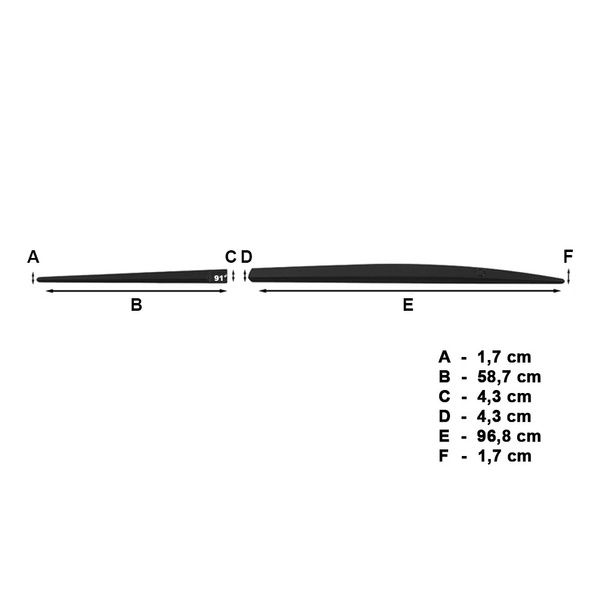 Schwarze Auto Seitenschutzleisten Seat Altea XL MPV (2006-2015) - (Länge: 968mm; 587mm)