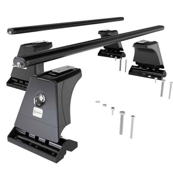 Aluminium-Dachträger für Fiat Stilo (2002-2007) - schwarz Dachträger Dachgepäckträger - Montagepunkte