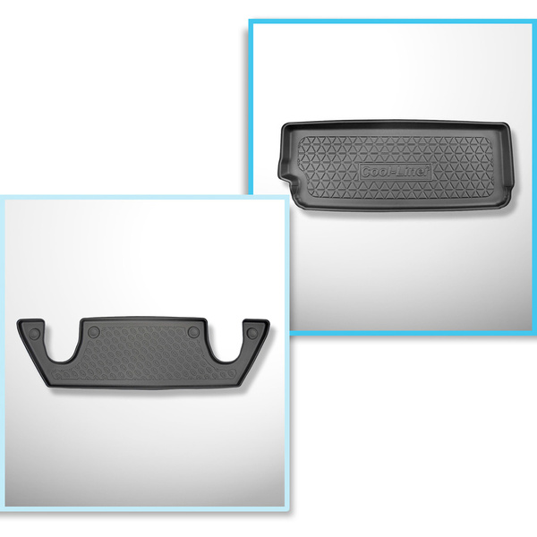 Set Kofferraumschale und angepasste Autoteppiche TPE für: Tesla Model X SUV (10.2016-12.2020) - 6 Sitze;3. Reihe;hinter der 3. Sitzreihe