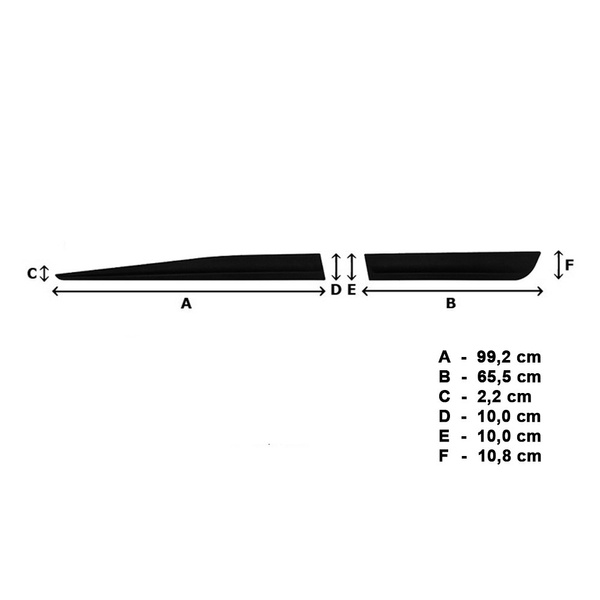 Schwarze Auto Seitenschutzleisten Toyota Yaris III, III FL Hatchback (5 Türen) - (2011-2019) - (Länge: 992mm; 655mm)
