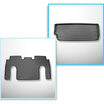 Set Kofferraumschale und angepasste Autoteppiche TPE für: Tesla Model X SUV (10.