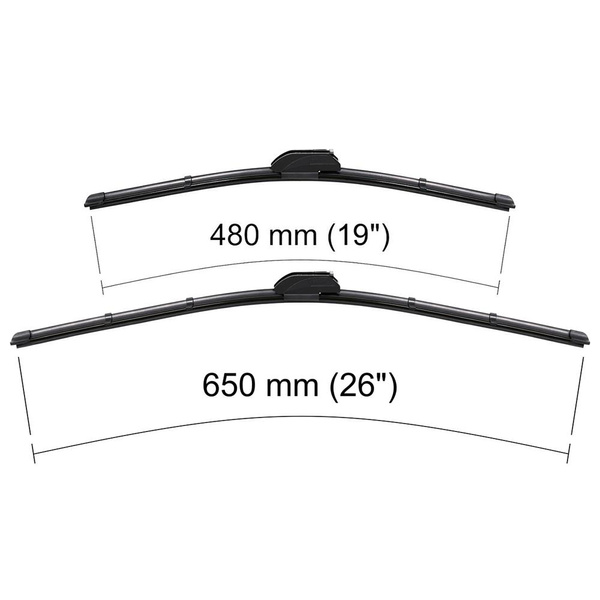 Vordere Scheibenwischer für Hyundai Sonata VI Limousine (09.2009-01.2014) - Wischerblätter Flach