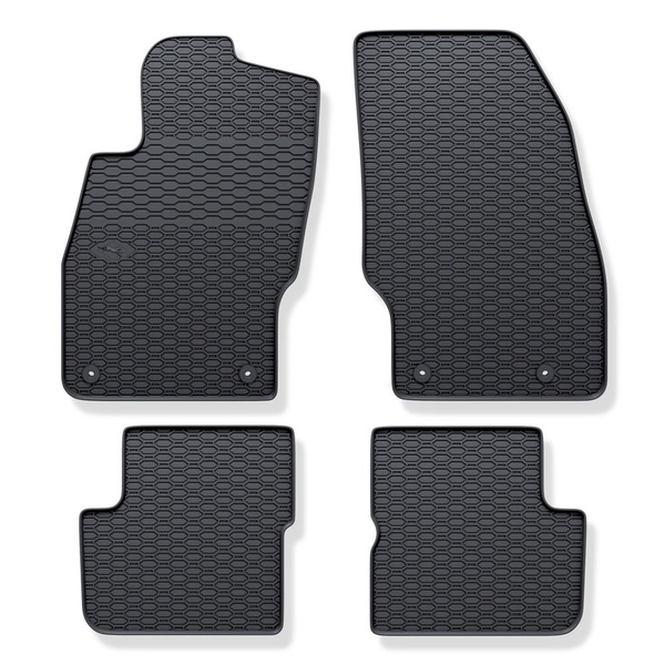 Gummifußmatten Auto für Opel Corsa E (2014-2019) - schwarz Gummimatten Gummi Fußmatten