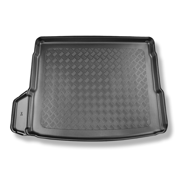 Kofferraumwanne für BMW X3 (G45) mild hybrid 48 V SUV (11.2024-....) - Kofferraummatte rutschfest Schutzmatte - linke Ausbuchtung bei Modellen mit Netztasche abschneidbar